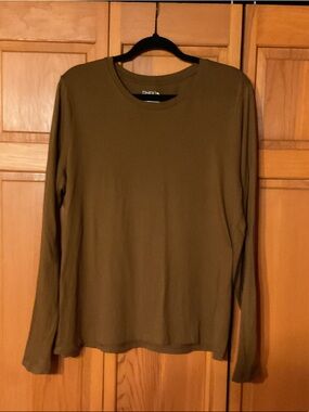 Time and Tru Olive Green Long Sleeve Tee, size xl